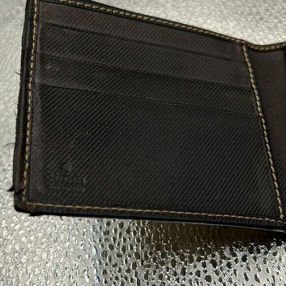 Gucci GG Monogram Bifold Wallet Brown Tan Canvas Cardholder Luxury Classic - Picture 5 of 13